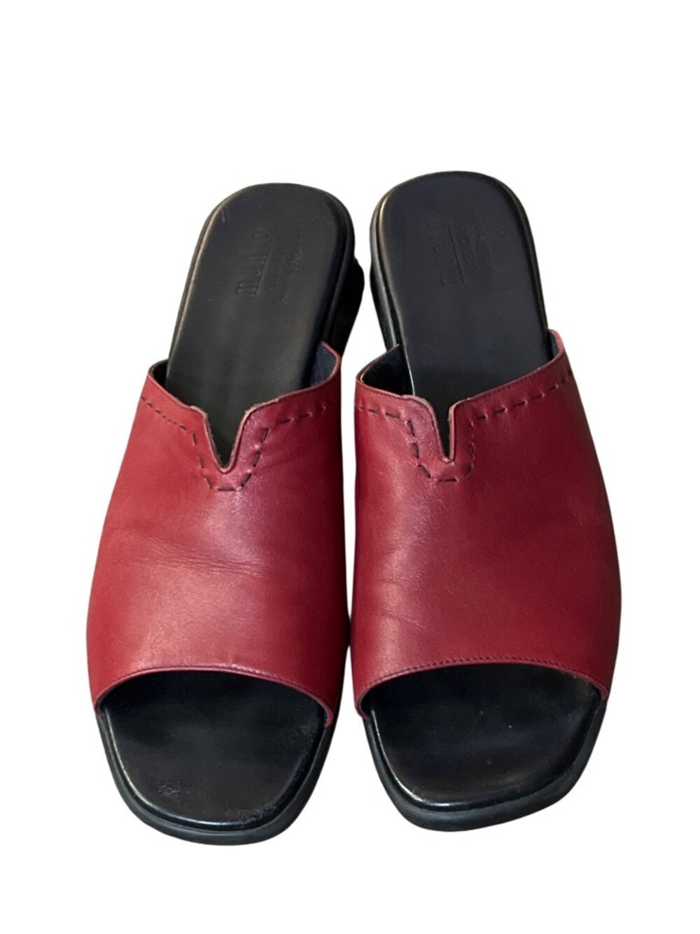 Munro Aruba Sandals Womens 12 SS Narrow Red Leather Slide Comfort Shoes USA - Picture 1 of 12